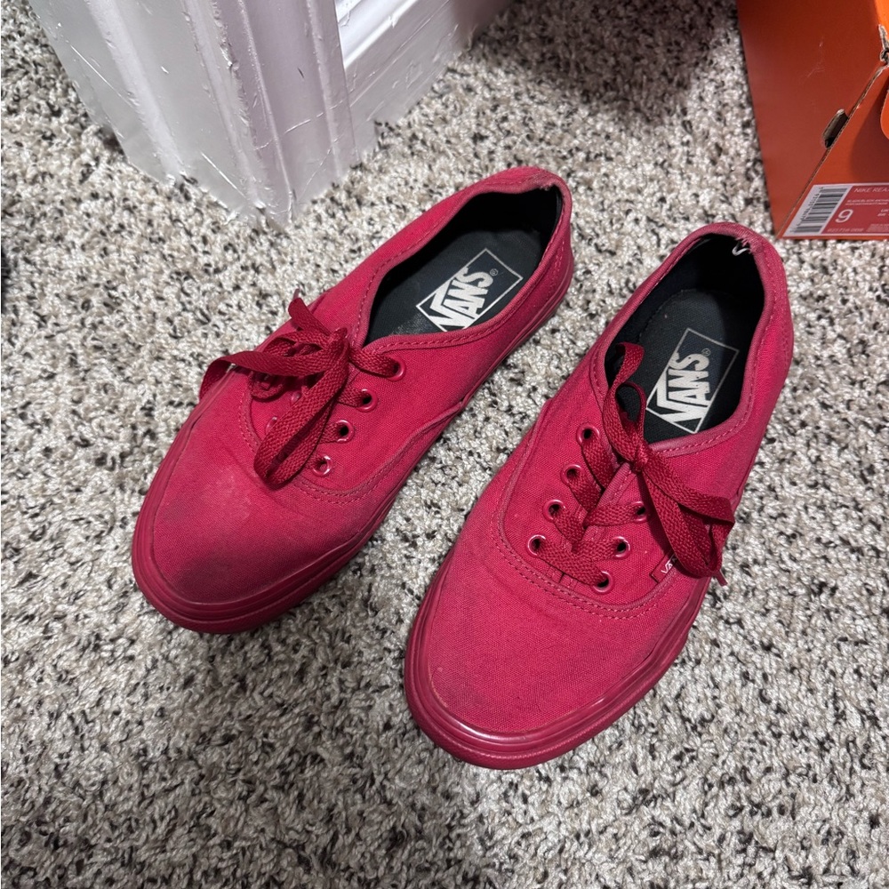 Vans Bold Red Lace-Up Sneakers